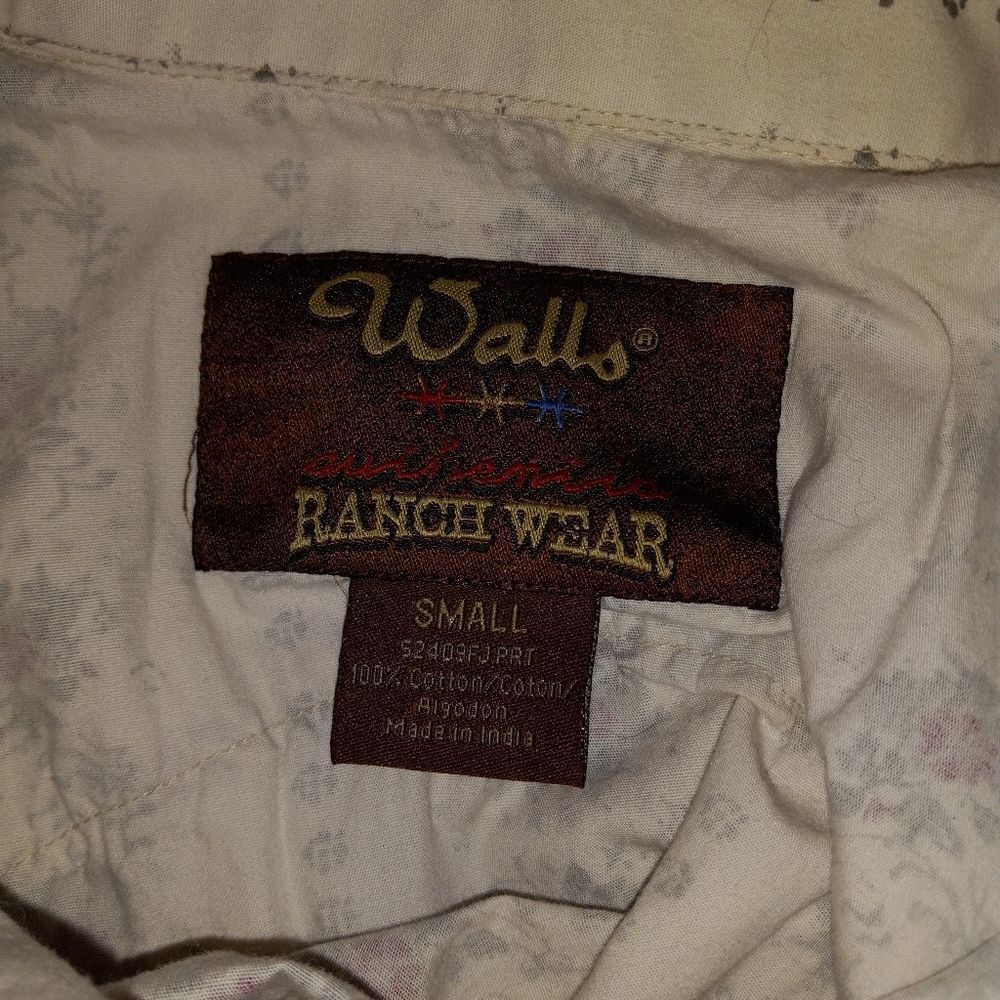 WALLS RANCH WEAR PEARL SNAP BUTTON DOWN LONG SLEEVE SHIRT - Picture 8 of 8